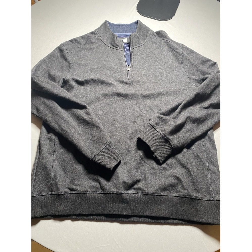 English Laundry Mens XL Quarter Zip Pullover Sweater Gray Heather Cotton